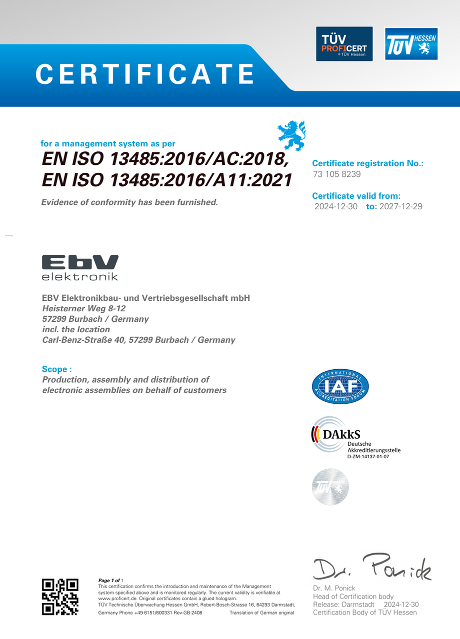 DIN EN ISO 13485 : 2016 Quality Management Systems